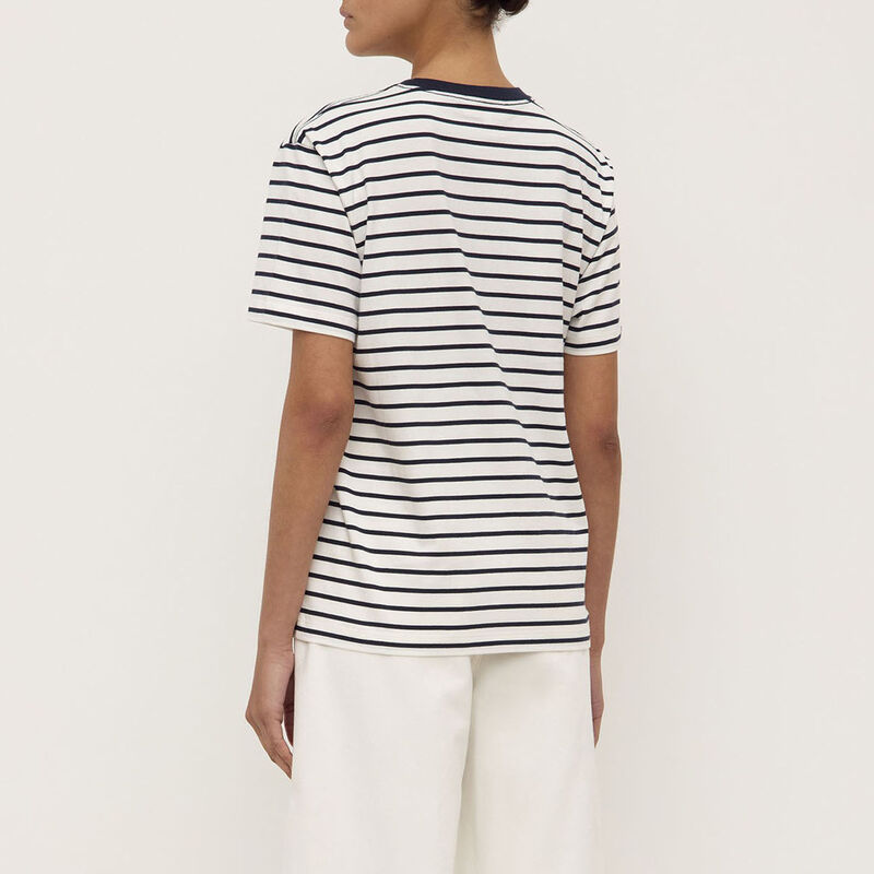 Assembly Label Leony Stripe Tee True Navy Antique White image number 1